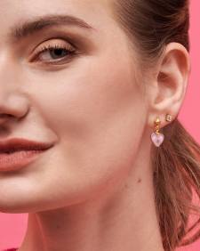 Adalynn 18k Gold Vermeil Heart Drop Earrings in Phosphosiderite