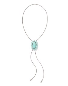 Flynn Vintage Silver Bolo Necklace in Sea Green Chrysocolla