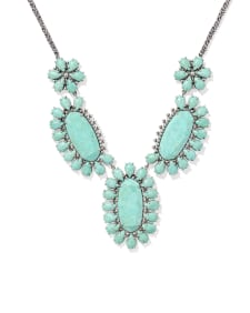 Flynn Vintage Silver Statement Necklace in Sea Green Chrysocolla