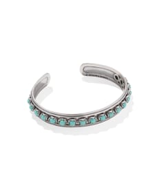 Ida Vintage Silver Cuff Bracelet in Sea Green Chrysocolla