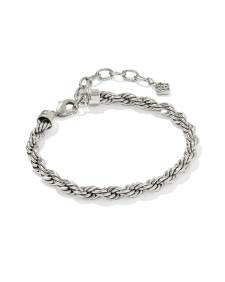 Noble Rope Link and Chain Bracelet in Vintage Silver