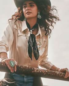 Flynn Vintage Silver Statement Earrings in Sea Green Chrysocolla