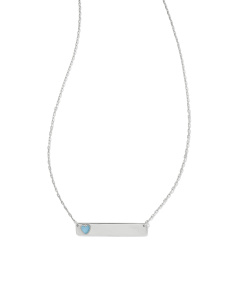 Allison Sterling Silver Enamel Heart Pendant Necklace in Blue