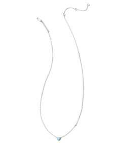 Enamel Sterling Silver Heart Pendant Necklace in Blue