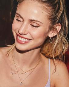 Madeline 14k Yellow Gold Small Pendant Necklace in White Diamond