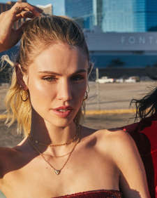 Maia 18k Gold Vermeil Heartburst Pendant Necklace in White Sapphire