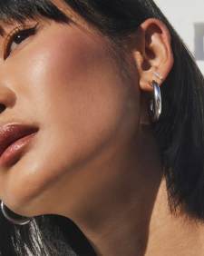 Austin Bar Silver Single Stud Earring in White CZ