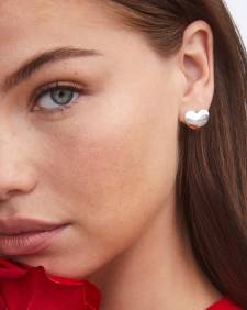 Jasmine Heart Stud Earrings in Sterling Silver