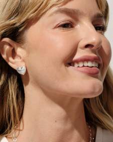 Jasmine Heart Stud Earrings in Sterling Silver