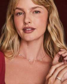 0.21 ct Madeline 14k Yellow Gold Strand Necklace in White Diamond