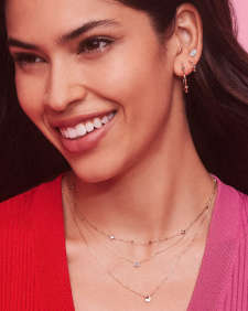 0.12 ct Michelle 14k Yellow Gold Hoop Earrings in White Diamond