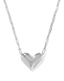Ari Heart Statement Silver Short Pendant Necklace 