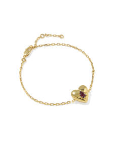 Bold Heirloom Heart 18k Yellow Gold Vermeil Bracelet 