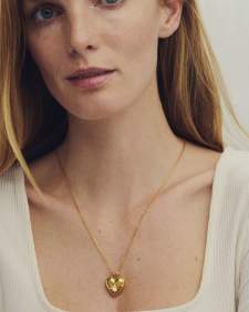 Bold Heirloom Heart 18k Yellow Gold Vermeil Locket Pendant 