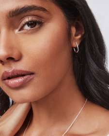 Ellen Huggie Earrings in Sterling Silver