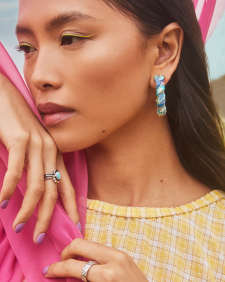 Sienna Silver Sun Ring Set in Light Blue Magnesite