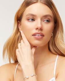 Davis Sterling Silver Small Cuff Bracelet in Ivory Mother-Of-Pearl