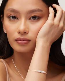 Mattie Sterling Silver Pave Delicate Bracelet in White Diamond