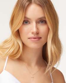 Thin Cross Charm Necklace