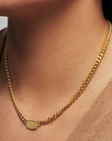 Elisa Curb Chain Necklace in 18k Gold Vermeil