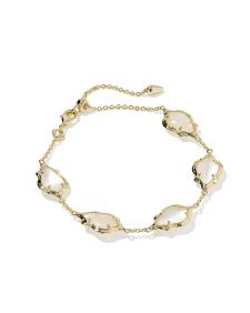 Adriana Scallop Frame Gold Delicate Chain Bracelet 