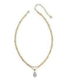 Adriana Scallop Frame Gold Multi Strand Necklace 