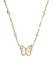 Cailey Butterfly Gold Short Pendant Necklace 