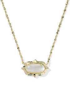 Elisa Scallop Frame Gold Short Pendant Necklace