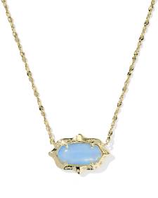 Elisa Scallop Frame Gold Short Pendant Necklace