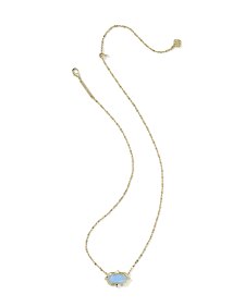 Elisa Scallop Frame Gold Short Pendant Necklace