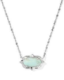 Elisa Scallop Frame Silver Short Pendant Necklace