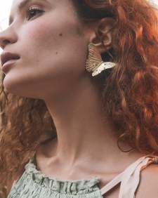 Cailey Butterfly Gold Statement Stud Earrings