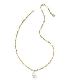 Melody Gold Small Long Pendant Necklace in Freshwater Cultured Pearl
