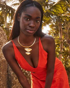 Margot Vintage Gold Statement Necklace