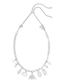 Melody Convertible Silver Statement Charm Necklace in Freshwater Cultured Pearl