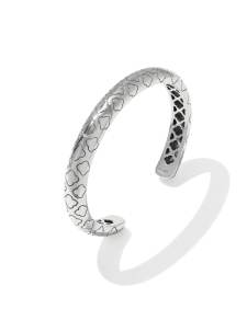 Bold Etched Oxidized Sterling Silver Cuff Bracelet