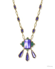 Disney | Kendra Scott The Queen Vintage Gold Statement Necklace in Royal Purple Mother-of-Pearl