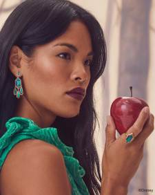 Disney | Kendra Scott The Queen Vintage Gold Statement Earrings in Dark Green Mother-of-Pearl