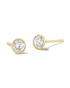 0.5 ct Lab Grown White Diamond Audrey Stud Earrings in 14k Yellow Gold