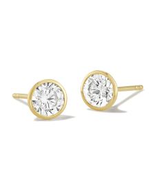 1 ct Lab Grown White Diamond Audrey Stud Earrings in 14k Yellow Gold