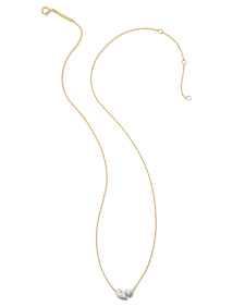 0.51 ct Lab Grown White Diamond Toi et Moi Small Pendant Necklace in 14k Yellow Gold