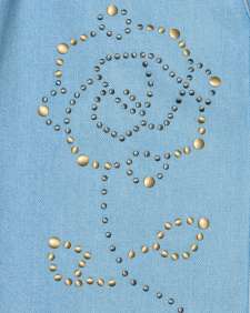 Wrangler® x Yellow Rose by Kendra Scott Denim Studded Western Shacket in Prairie Wash