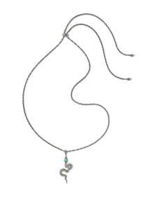 Snake Vintage Silver Large Long Pendant Necklace