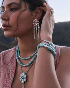 Beaded Vintage Silver Statement Collar Necklace