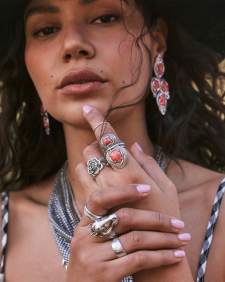 Ansel Rose Cocktail Ring in Vintage Silver