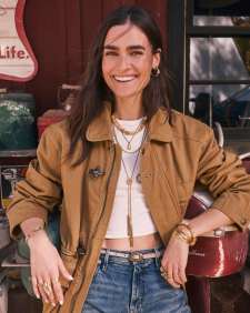 Concho Thin Belt in Taupe Leather