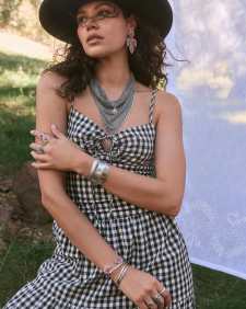 Keziah Vintage Silver Statement Bandana Necklace