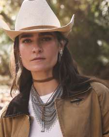 Keziah Vintage Silver Statement Bandana Necklace