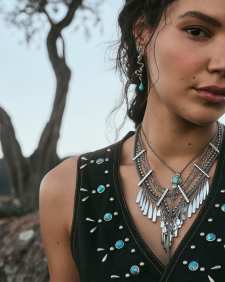 Sydney Statement Necklace in Vintage Silver