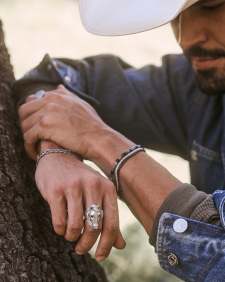 Wells Chain Bracelet in Sterling Silver and Black Hematite